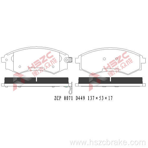 FMSI D449 car ceramic brake pad for Hyundai